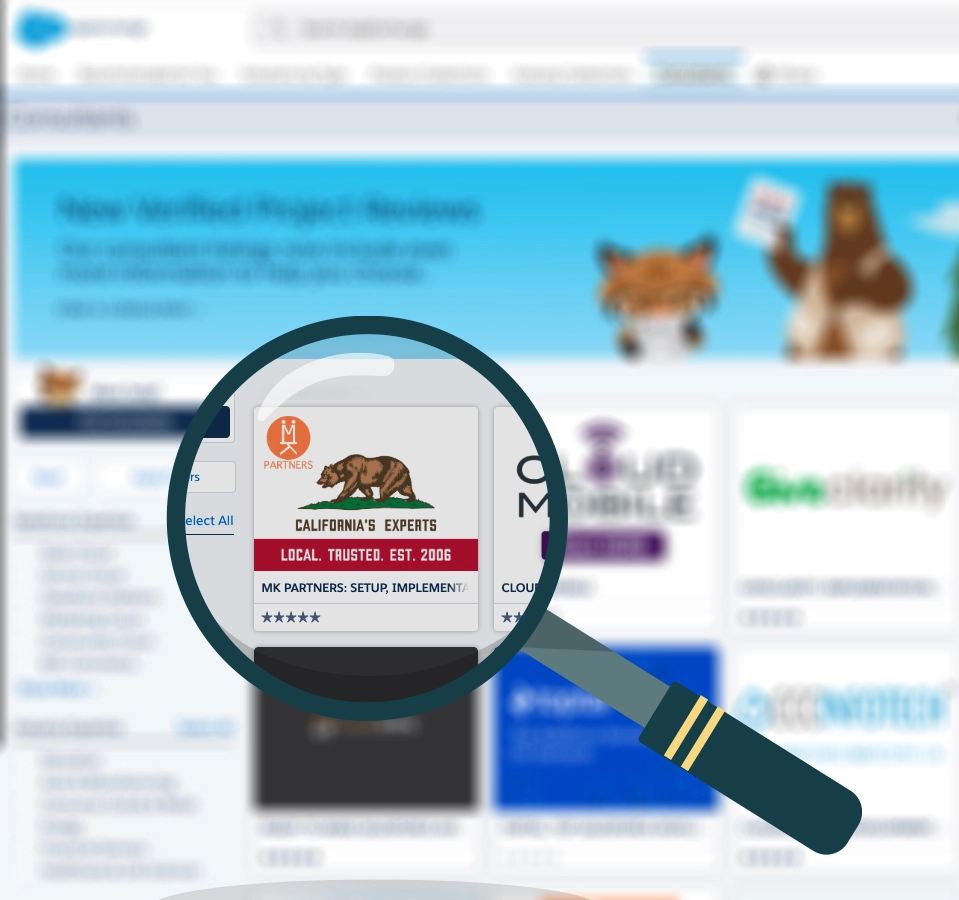 Searching for MK Partners on the App Exchange